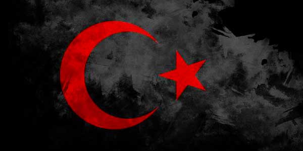 turk bayragi siyahtan kirmiziya gecis